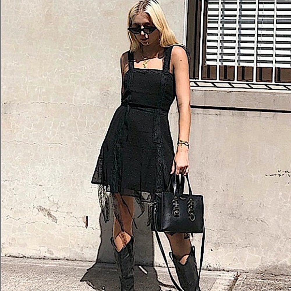 NWT STEVIE MAY Dysania black lace mini dress size small new with tags